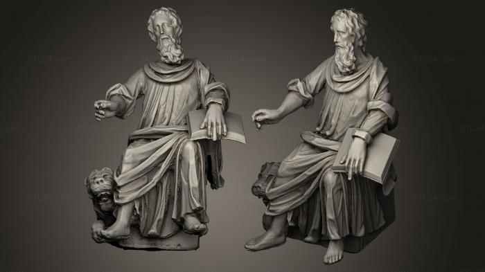 Religious statues (Saint Mark, STKRL_0028) 3D models for cnc